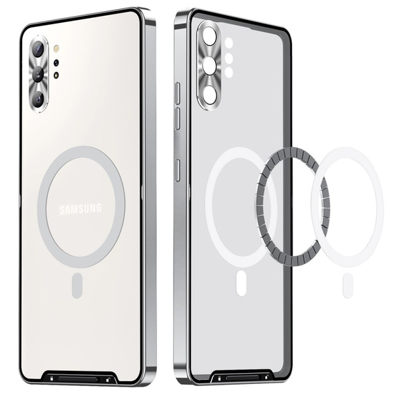 Ochranné puzdro na fotoaparát pre Samsung Galaxy Note 10+ Plus, CamShield MagSafe, priehľadný / strieborný