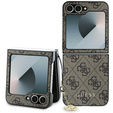 GUESS Obal na mobil pre Samsung Galaxy Z Flip7 FE / Z Flip6, 4G Charms Collection Hardcase, hnedé