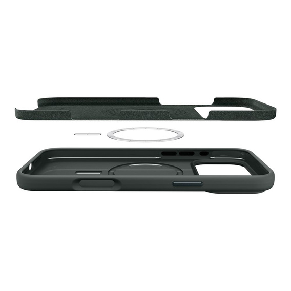 Spigen puzdro pre iPhone 17 Pro, Silicone Fit MagSafe, Abyss Green