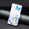 Klapkové puzdro pre Motorola Edge 40 Neo, Wallet, butterfly & flowers, biele