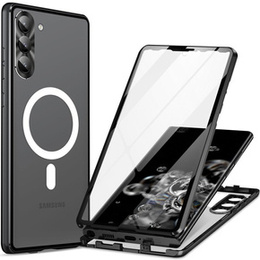 Magnetické puzdro Dual Glass MagSafe pre Samsung Galaxy S23, čierne