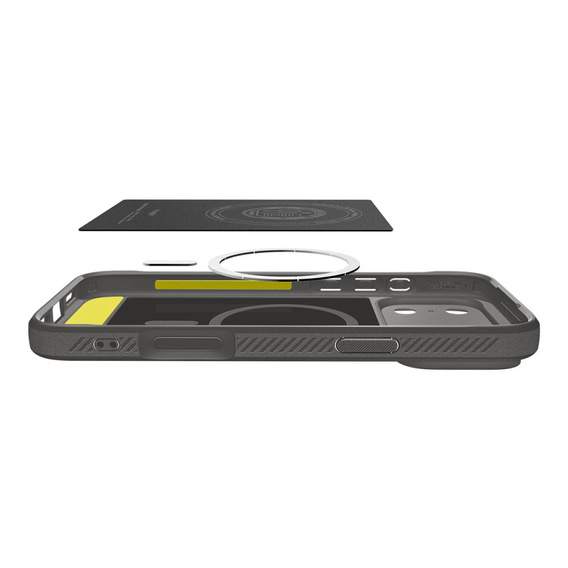 Puzdro Spigen Rugged Armor MagSafe pre iPhone 17 Pro, sivé