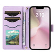 Puzdro s chlopňou pre iPhone 16E, Rhombus Crossbody Leather, fialové