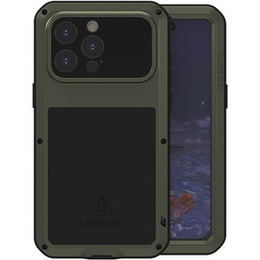 Love Mei Obal na mobil pre iPhone 15 Pro Max, armored with glass, zelený