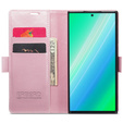 Klapkové puzdro pre Samsung Galaxy S23 Ultra, ERBORD Waxy Wallet, ružové