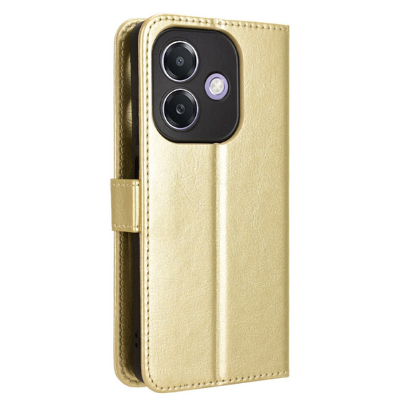 Klapkové puzdro pre Oppo A40 / Oppo A40m, Crazy Horse Wallet, zlaté