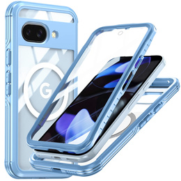 Puzdro pre Google Pixel 9A, Shockproof, so sklom, pre MagSafe, modré