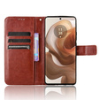 Klapkové puzdro pre Motorola Edge 50 Ultra, Crazy Horse Wallet, hnedé