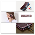 CASEME flipové puzdro pre Samsung Galaxy S21 Ultra 5G, Waxy Textured, červené