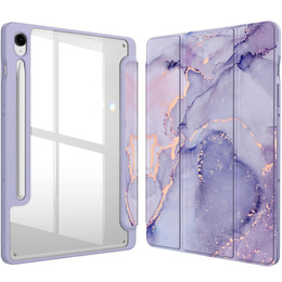 Puzdro pre Samsung Galaxy Tab S10 FE+ Plus, Smartcase Hybrid, so slotom na stylus, Marble fialové