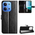 Klapkové puzdro pre Xiaomi Redmi 15C 4G/LTE, Crazy Horse Wallet, čierne
