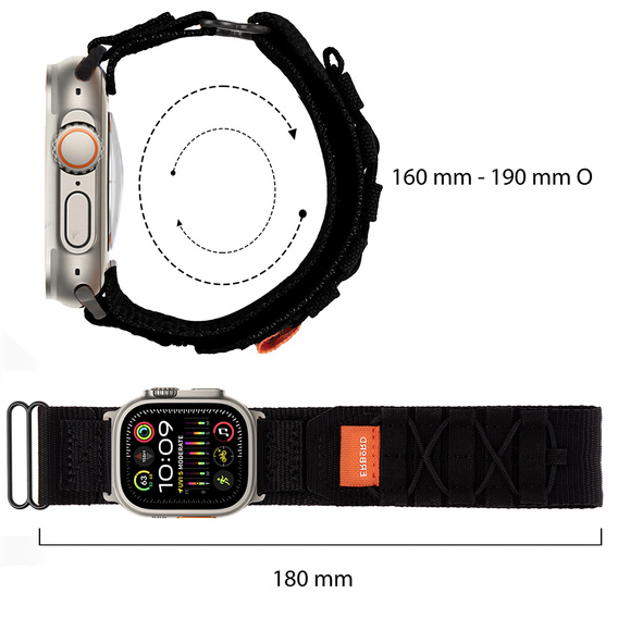 Nylonový remienok ERBORD Runner pre Apple Watch 1/2/3/4/5/6/7/8/9/SE/ULTRA/ULTRA 2 42/44/45/49MM