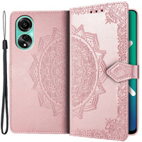 Klapkové puzdro pre Oppo A78 4G, Mandala, ružové rose gold