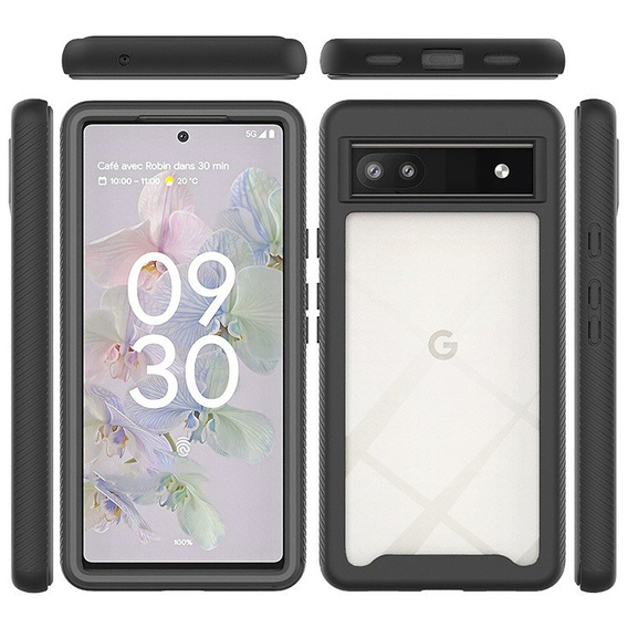 Puzdro pre Google Pixel 6a, Shockproof, s fóliou, čierne