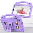 Detské puzdro pre Samsung Galaxy Tab A7 Lite 8.7 T220/T225, Cute Patterns, so stojanom, fialové