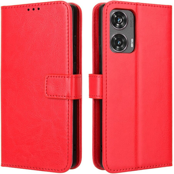 Klapkové puzdro pre Motorola Moto G85, Crazy Horse Wallet, červené