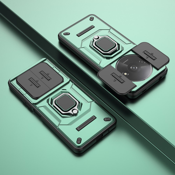 Puzdro pre Xiaomi Redmi A3, KickStand Camera Lens, zelený