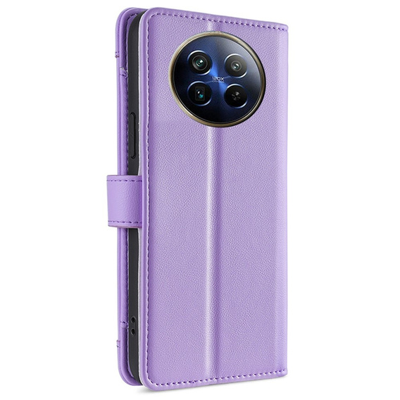 Klapkové puzdro pre Realme 12, Wallet Zipper Pocket, fialové