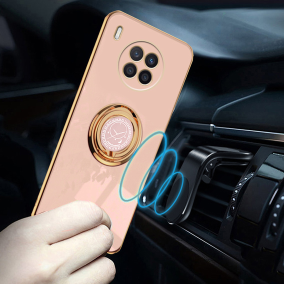 Obal na mobil pre Huawei Nova 8i, Case, Electro Ring, ružové rose gold