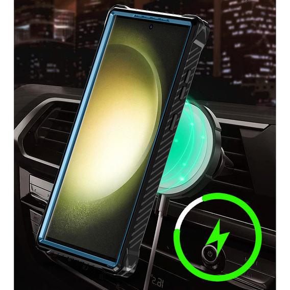 Obal na mobil pre Samsung Galaxy S23 Ultra, Heavy Duty Ring Belt Clip, modré