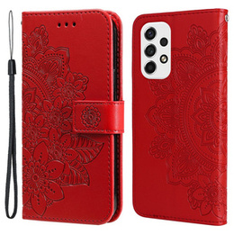 Klapkové puzdro pre Samsung Galaxy A53 5G, Mandala Flower, červené
