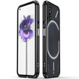 Puzdro pre Nothing Phone (2), Armor Bumper, s krytom objektívu, čierna / strieborná