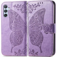 Puzdro s chlopňou pre Samsung Galaxy A17 5G, peňaženkové, Butterfly, fialové