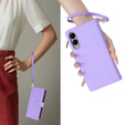 Puzdro s chlopňou pre Samsung Galaxy S25 Edge, Rhombus Crossbody Leather, fialové