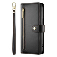 Klapkové puzdro pre Samsung Galaxy S24 FE, Wallet Zipper Pocket, čierne