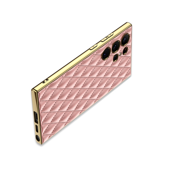 Puzdro pre Samsung Galaxy S24 Ultra, Leather Rhombus, ružové