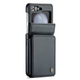 CASEME flipové puzdro pre Samsung Galaxy Z Flip5 5G, Litchi Wallet, čierne