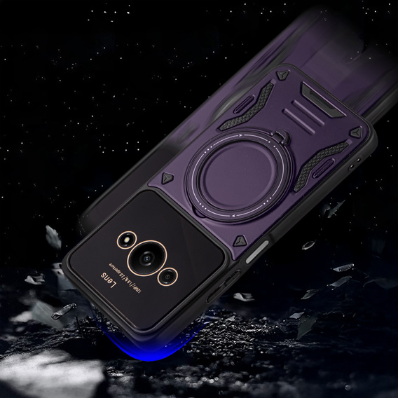 Pancierované puzdro pre Xiaomi Redmi A3, Magnetic Ring, fialové