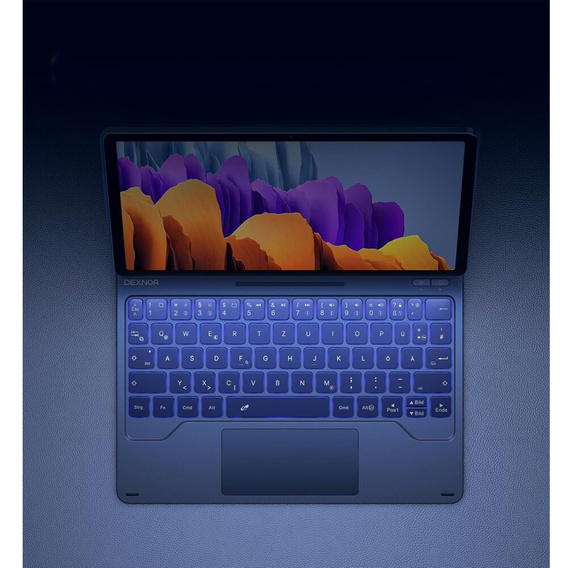 Puzdro s klávesnicou pre Samsung Galaxy Tab S10 Lite / S10 FE / S9 FE / S9, Dexnor Magnetic Keyboard Touchpad, modré