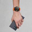 ERBORD Univerzálny silikónový remienok 22mm, Dual Color, oranžový / čierny / čierna pracka
