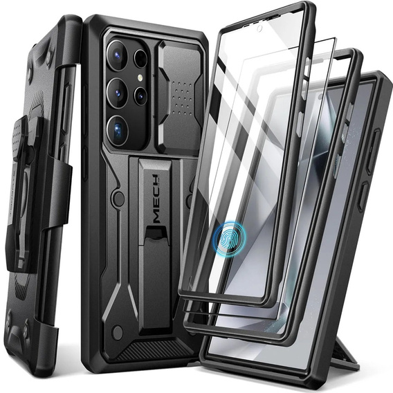 Odolné puzdro pre Samsung Galaxy S25 Ultra – Tongate MECH Series Clip, čierne