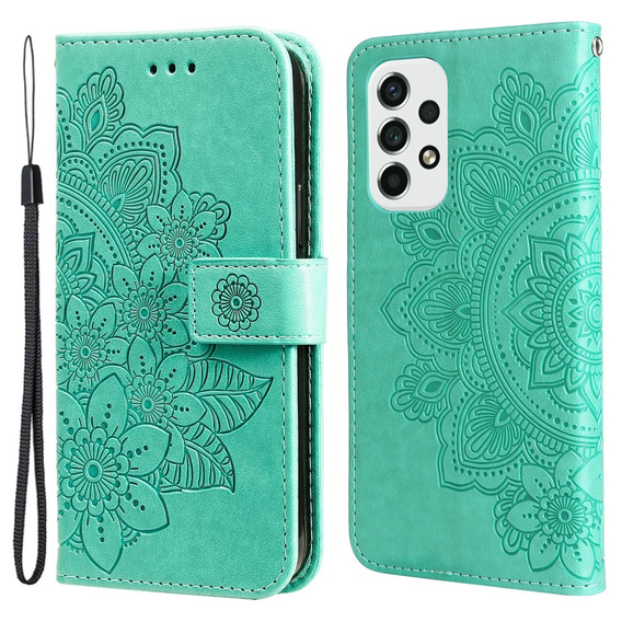 Klapkové puzdro pre Samsung Galaxy A53 5G, Mandala Flower, zelený