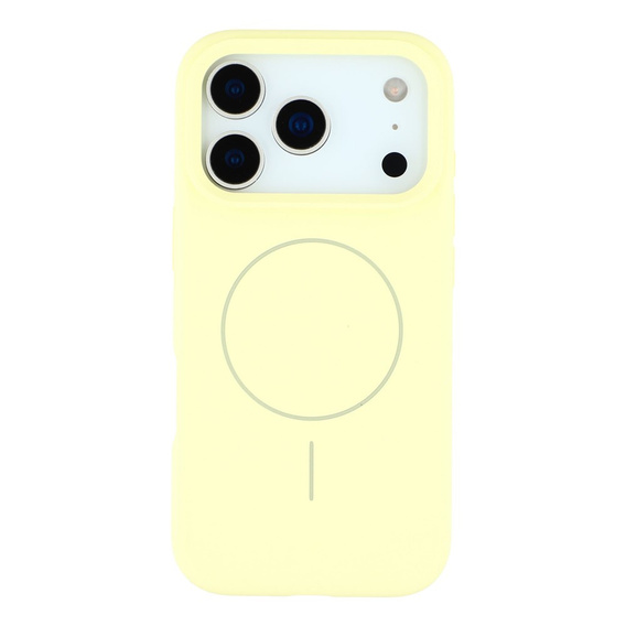 Silikónové puzdro pre iPhone 17 Pro Max, pre MagSafe, proti nárazom, žlté