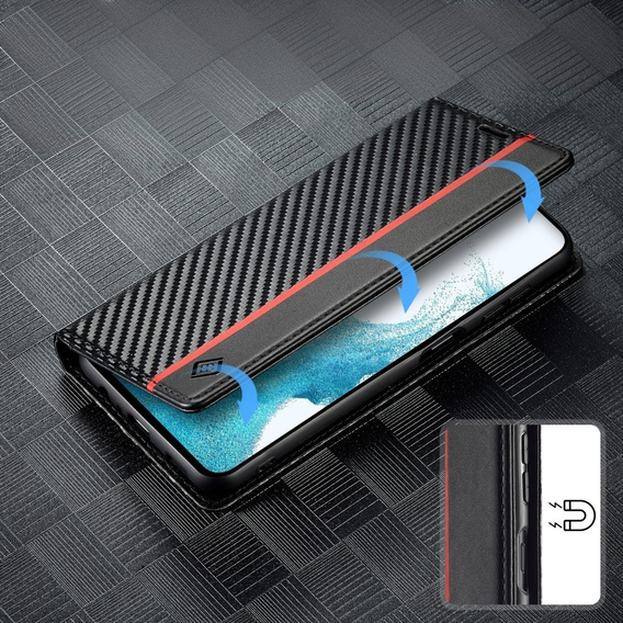 Flipové puzdro pre Samsung Galaxy A56, Carbon LC.IMEEKE, čierne