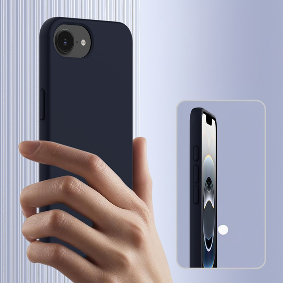 Obal na mobil pre iPhone 16e, Silicone MagSafe, tmavomodrá