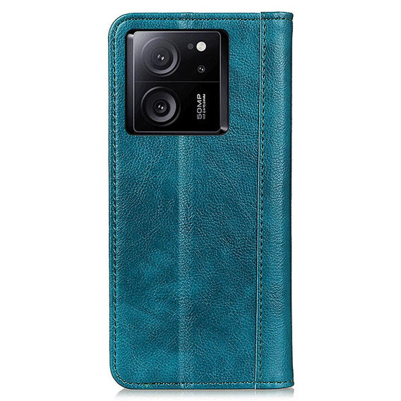 Obal na mobil pre Xiaomi 13T / 13T Pro, Wallet Litchi Leather, zelený