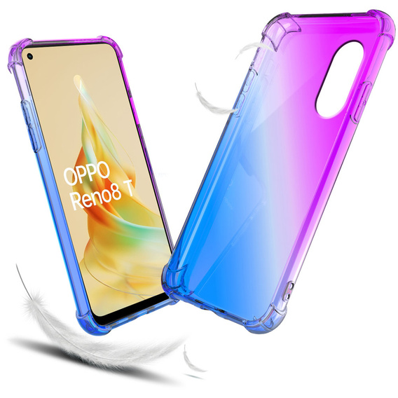 Puzdro pre Oppo Reno8 T, Gradient Dropproof, Fialová / modrá