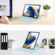 Puzdro s klávesnicou pre Samsung Galaxy Tab A9+, Rotary 360° Leather, svetlomodré