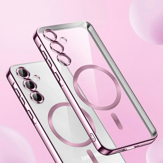 Puzdro pre Samsung Galaxy S25+ Plus, Electro MagSafe, ružové rose gold + sklo na displej