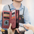 CASEME puzdro pre Samsung Galaxy A56 5G, Leather Wallet Cash and Card Slots, s remienkom, červené