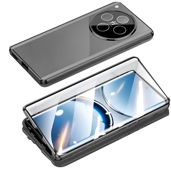 Puzdro pre Oppo Find X8 Pro, Magnetic Dual Glass, čierne