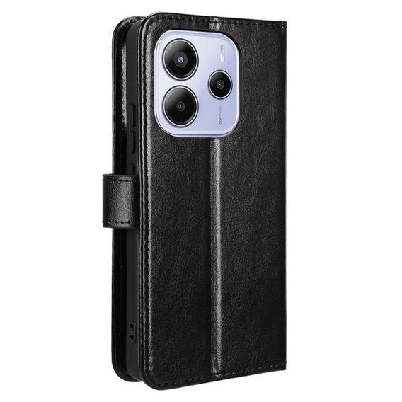 Klapkové puzdro pre Xiaomi Redmi Note 14 4G, Crazy Horse Wallet, čierne