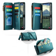 Puzdro CASEME pre Samsung Galaxy A56 5G, RFID Leather Wallet, s popruhom cez rameno, zelený