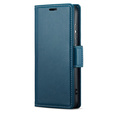 Puzdro pre Oppo Reno 13F / Oppo Reno 13FS, ERBORD Glossy Litchi, flipová peňaženka, modré