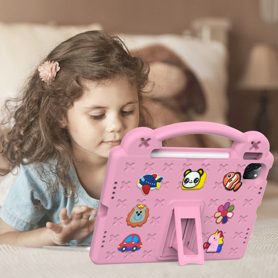 Detské puzdro pre Lenovo Tab M10 10.1 Gen 3 TB-328FU/TB-328XU, Cute Patterns, so stojanom, ružové