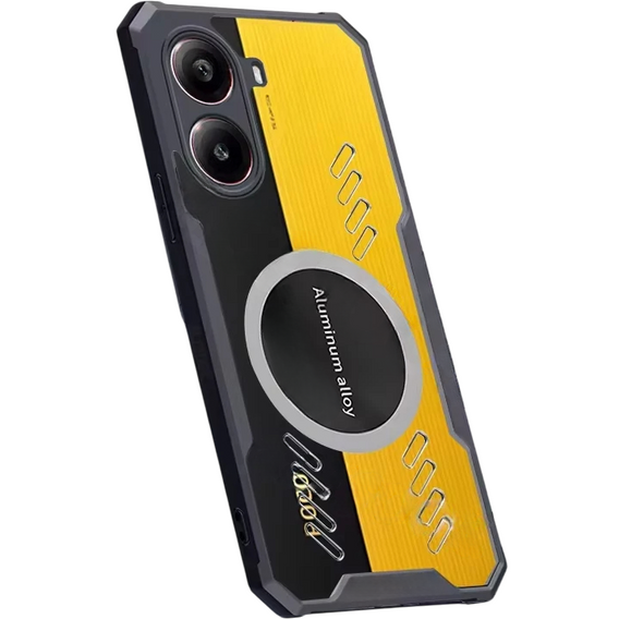 Puzdro pre Xiaomi Poco X7 Pro 5G, s magnetickým štítkom, transparentné / čierne